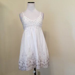 Dress White Cotton Small Child 10? Crochet . .